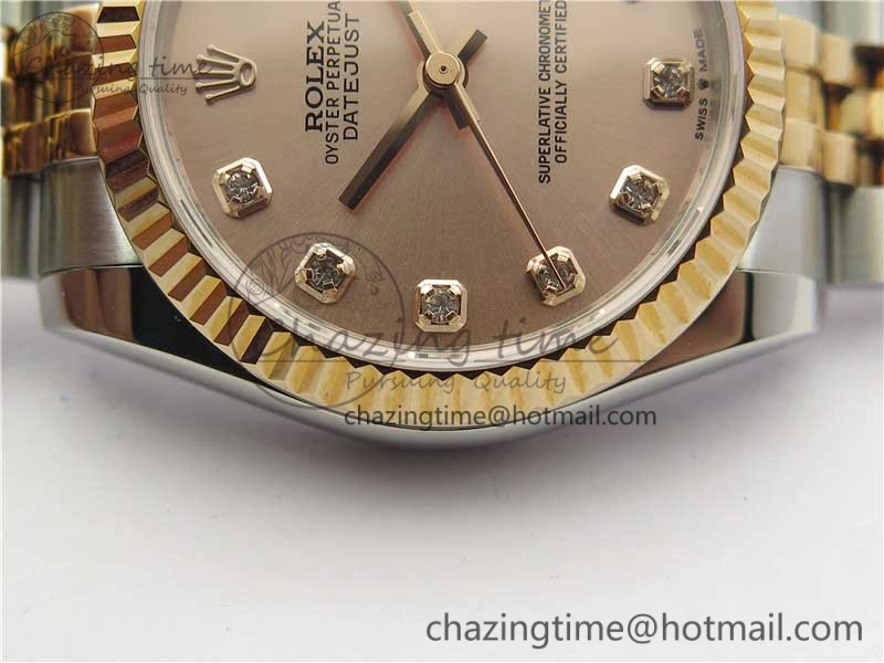 Datejust 31mm 178274 SS RG GSF Best Edition Pink MOP Crystal Markers Dial on SS RG Jubilee Bracelet SEIKO NH05A