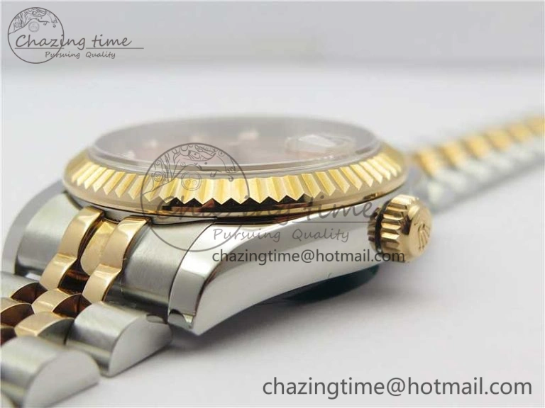 Datejust 31mm 178274 SS RG GSF Best Edition Pink MOP Crystal Markers Dial on SS RG Jubilee Bracelet SEIKO NH05A