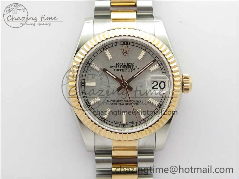 Datejust 31mm 178274 SS RG GSF Best Edition Silver Stick Markers Dial on SS RG President Bracelet SEIKO NH05A