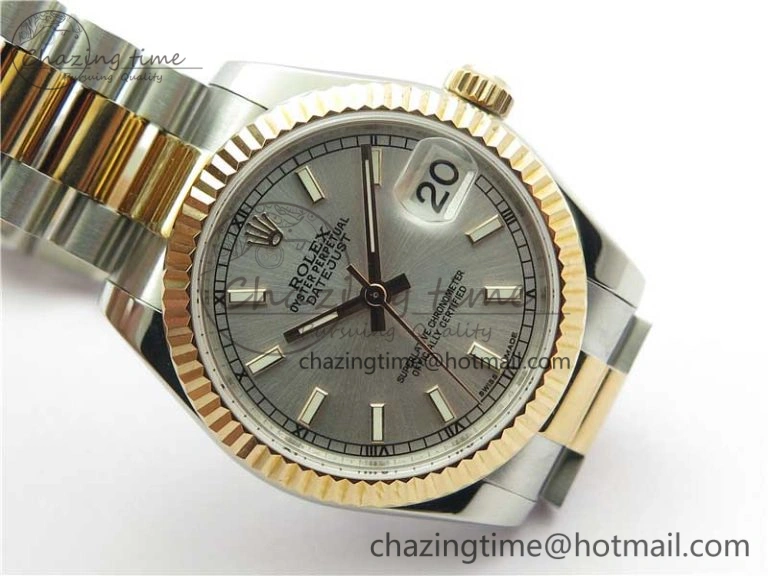 Datejust 31mm 178274 SS RG GSF Best Edition Silver Stick Markers Dial on SS RG President Bracelet SEIKO NH05A