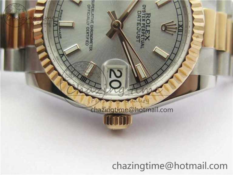 Datejust 31mm 178274 SS RG GSF Best Edition Silver Stick Markers Dial on SS RG President Bracelet SEIKO NH05A