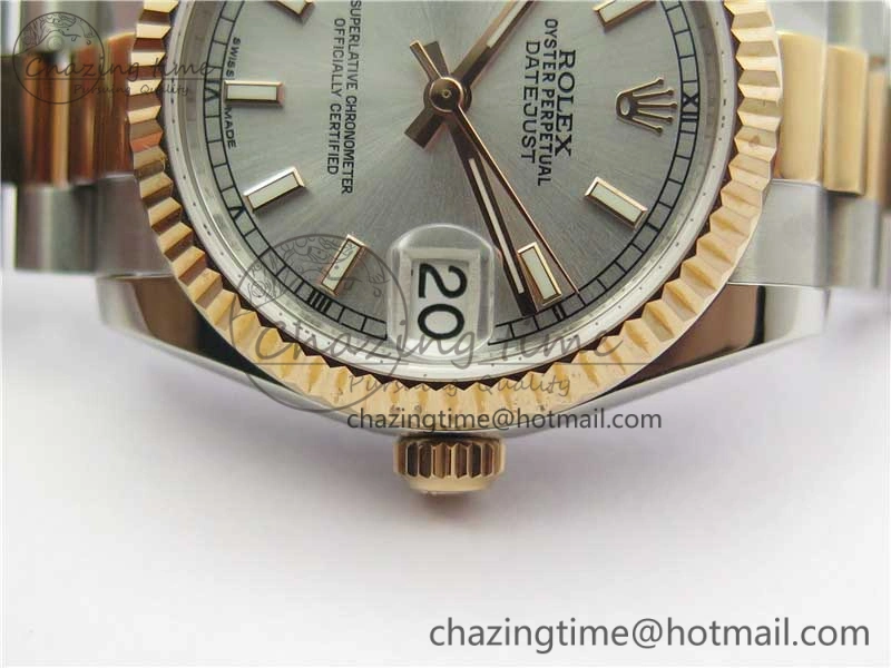 Datejust 31mm 178274 SS RG GSF Best Edition Silver Stick Markers Dial on SS RG President Bracelet SEIKO NH05A