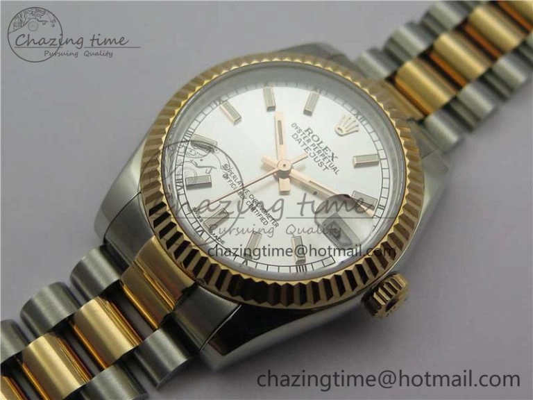 Datejust 31mm 178274 SS RG GSF Best Edition Silver Stick Markers Dial on SS RG President Bracelet SEIKO NH05A