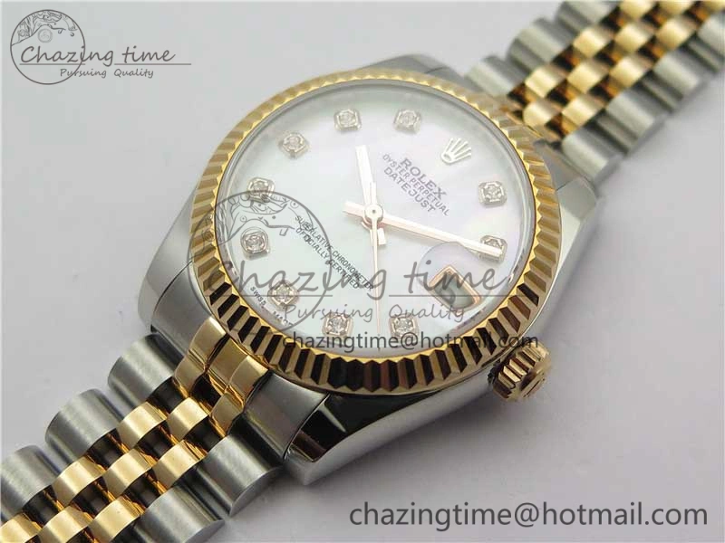 Datejust 31mm 178274 SS RG GSF Best Edition White MOP Crystal Markers Dial on SS RG Jubilee Bracelet SEIKO NH05A