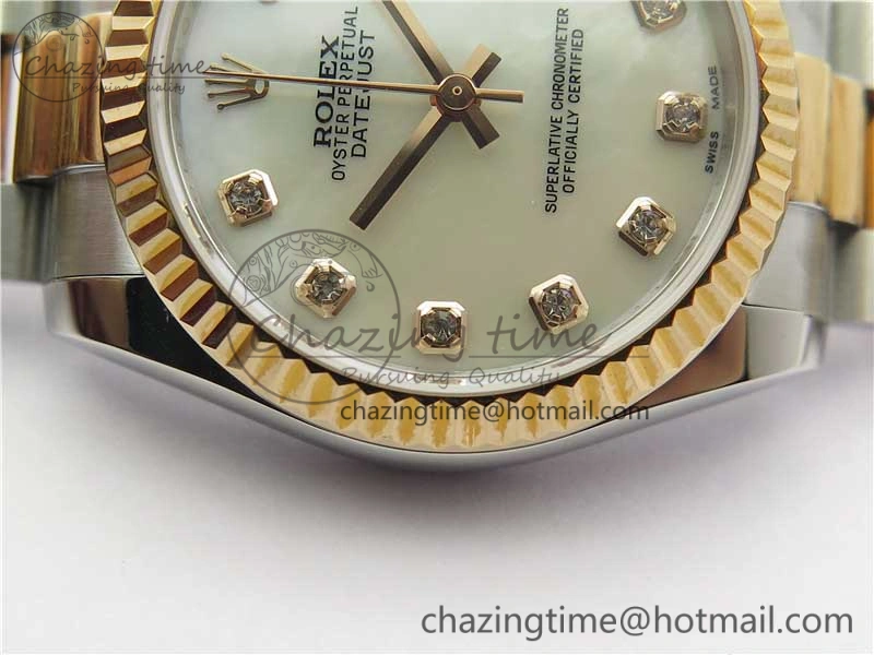 Datejust 31mm 178274 SS RG GSF Best Edition White MOP Crystal Markers Dial on SS RG President Bracelet SEIKO NH05A