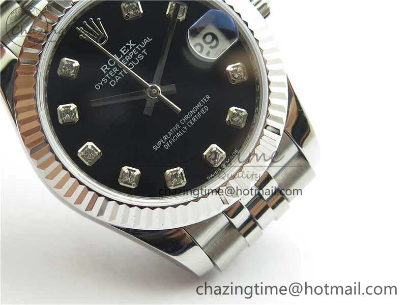 Datejust 31mm 278271 SS BP Maker Best Edition Black Crystal Dial on Jubilee Bracelet