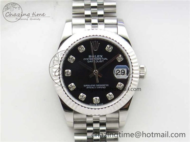 Datejust 31mm 278271 SS BP Maker Best Edition Black Crystal Dial on Jubilee Bracelet