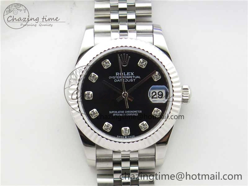 Datejust 31mm 278271 SS BP Maker Best Edition Black Crystal Dial on Jubilee Bracelet