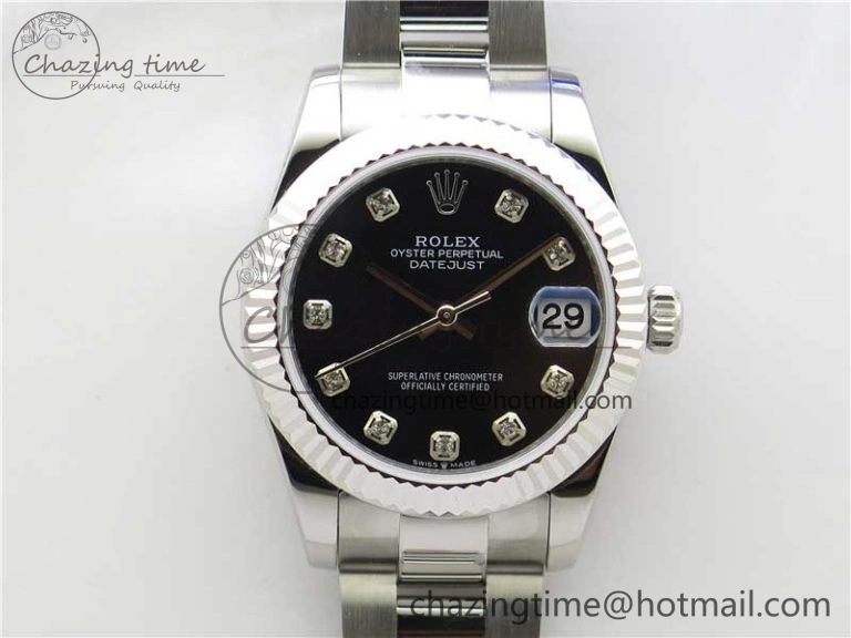 Datejust 31mm 278271 SS BP Maker Best Edition Black Crystal Dial on Oyster Bracelet
