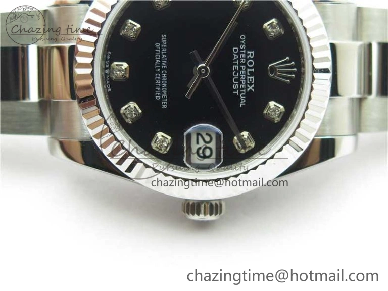 Datejust 31mm 278271 SS BP Maker Best Edition Black Crystal Dial on Oyster Bracelet