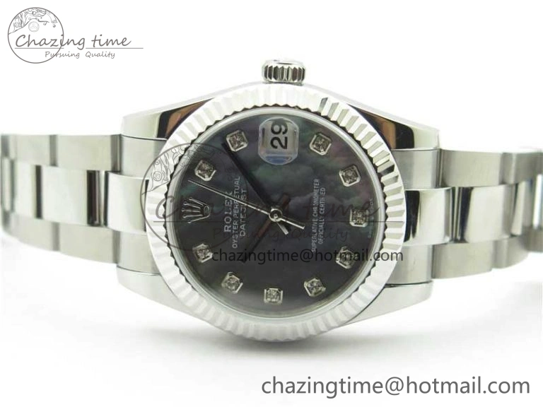Datejust 31mm 278271 SS BP Maker Best Edition Black MOP Crystal Dial on Oyster Bracelet