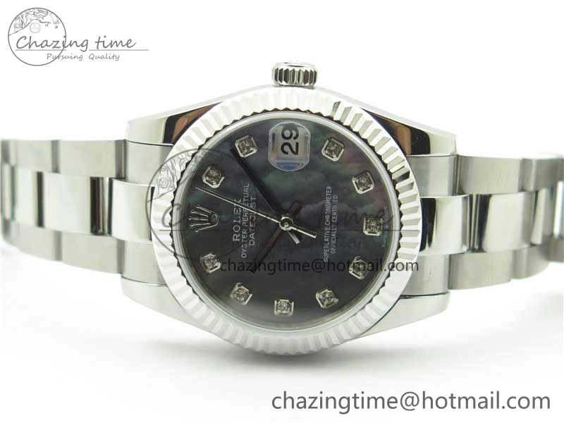 Datejust 31mm 278271 SS BP Maker Best Edition Black MOP Crystal Dial on Oyster Bracelet