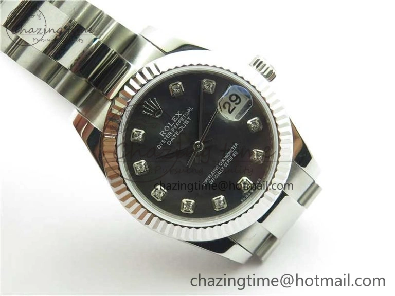 Datejust 31mm 278271 SS BP Maker Best Edition Black MOP Crystal Dial on Oyster Bracelet