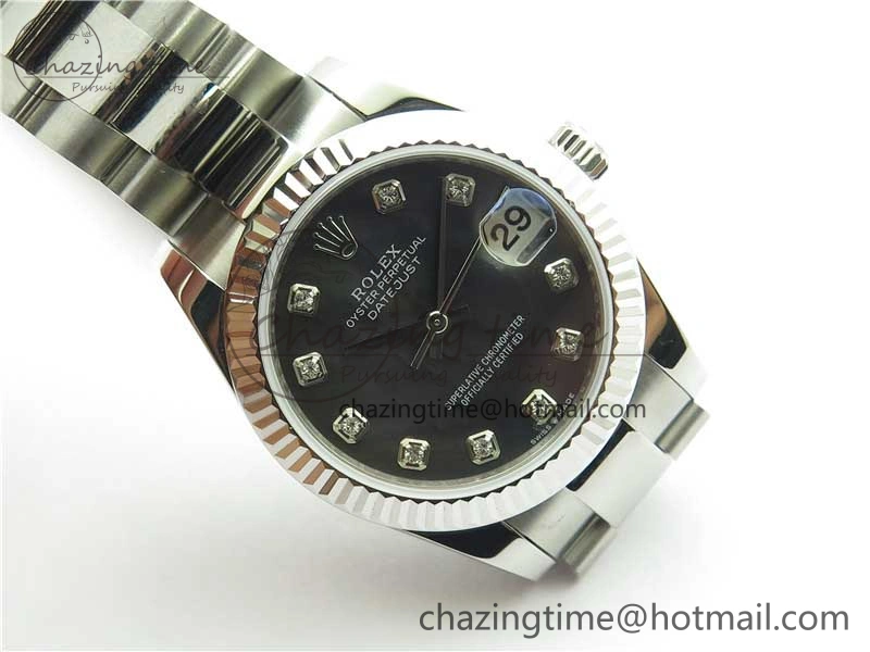 Datejust 31mm 278271 SS BP Maker Best Edition Black MOP Crystal Dial on Oyster Bracelet