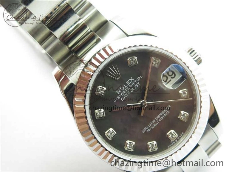 Datejust 31mm 278271 SS BP Maker Best Edition Black MOP Crystal Dial on Oyster Bracelet