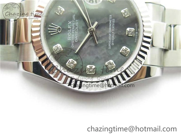 Datejust 31mm 278271 SS BP Maker Best Edition Black MOP Crystal Dial on Oyster Bracelet