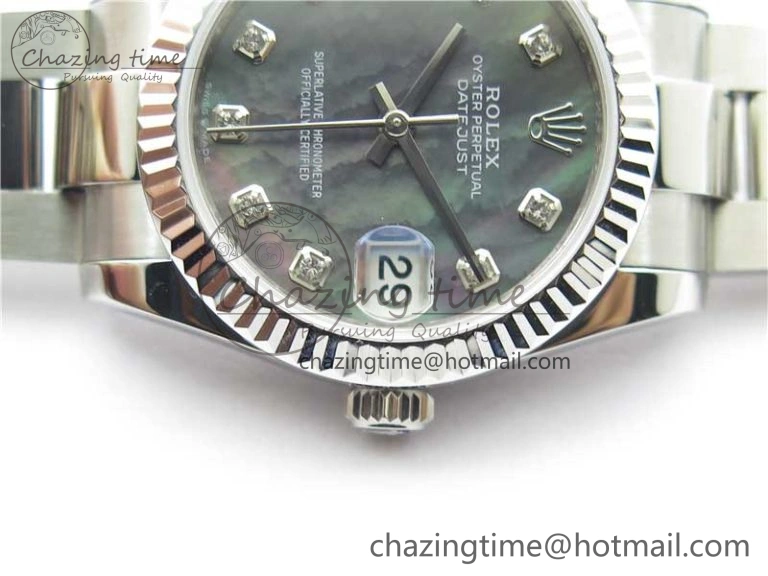 Datejust 31mm 278271 SS BP Maker Best Edition Black MOP Crystal Dial on Oyster Bracelet