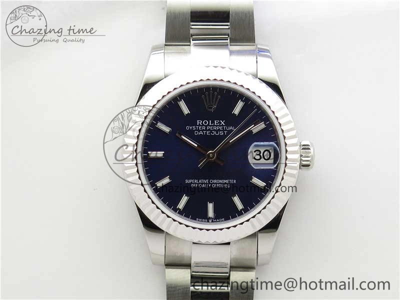 Datejust 31mm 278271 SS BP Maker Best Edition Blue Sticks Marker Dial on Oyster Bracelet