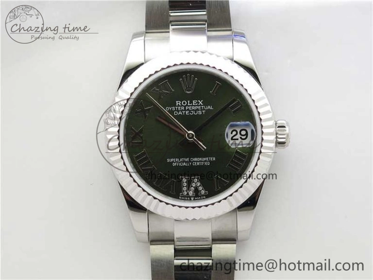 Datejust 31mm 278271 SS BP Maker Best Edition Green Roman Dial on Oyster Bracelet
