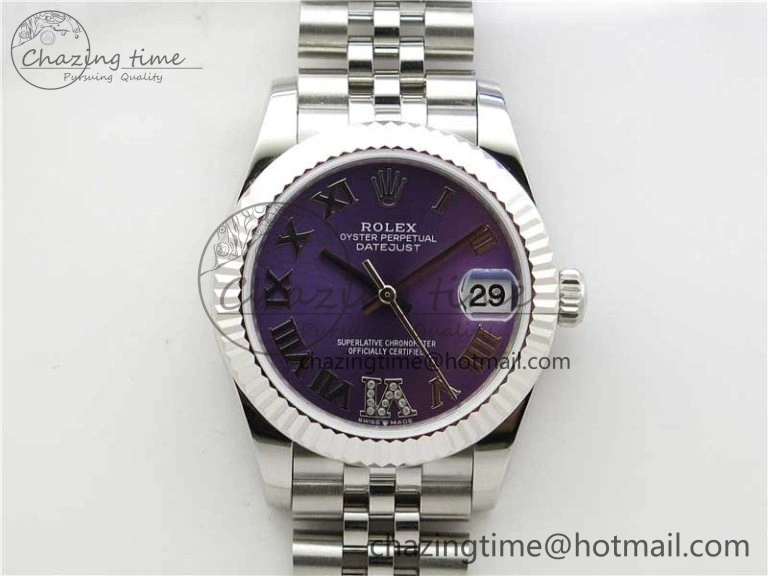 Datejust 31mm 278271 SS BP Maker Best Edition Purple Roman Dial on Jubilee Bracelet
