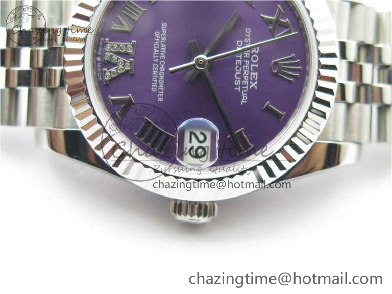 Datejust 31mm 278271 SS BP Maker Best Edition Purple Roman Dial on Jubilee Bracelet