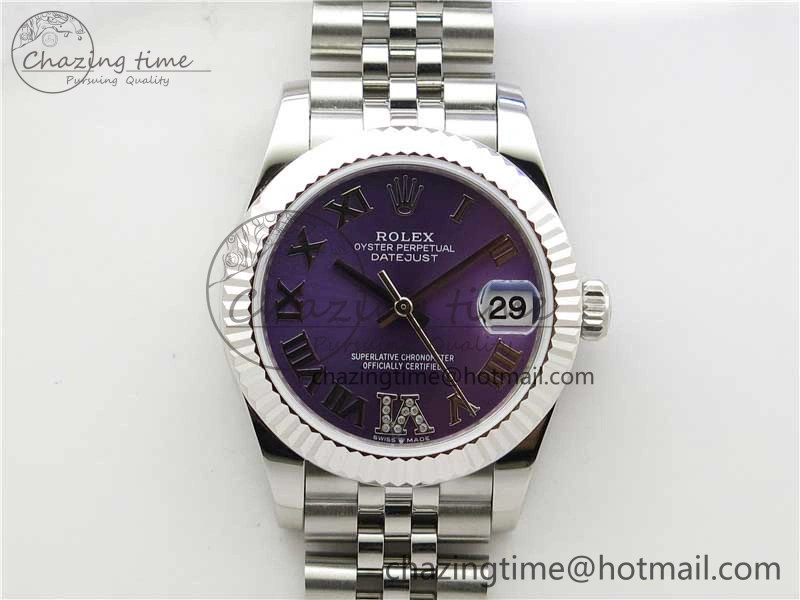 Datejust 31mm 278271 SS BP Maker Best Edition Purple Roman Dial on Jubilee Bracelet