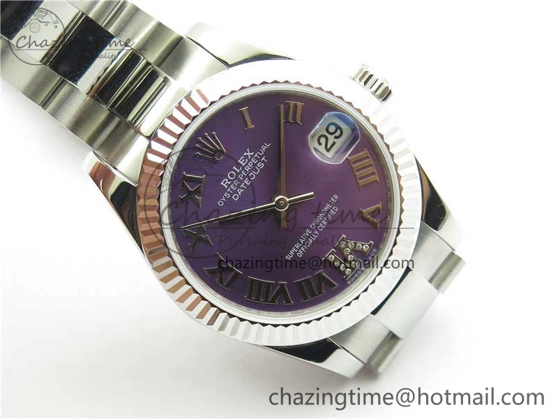 Datejust 31mm 278271 SS BP Maker Best Edition Purple Roman Dial on Oyster Bracelet