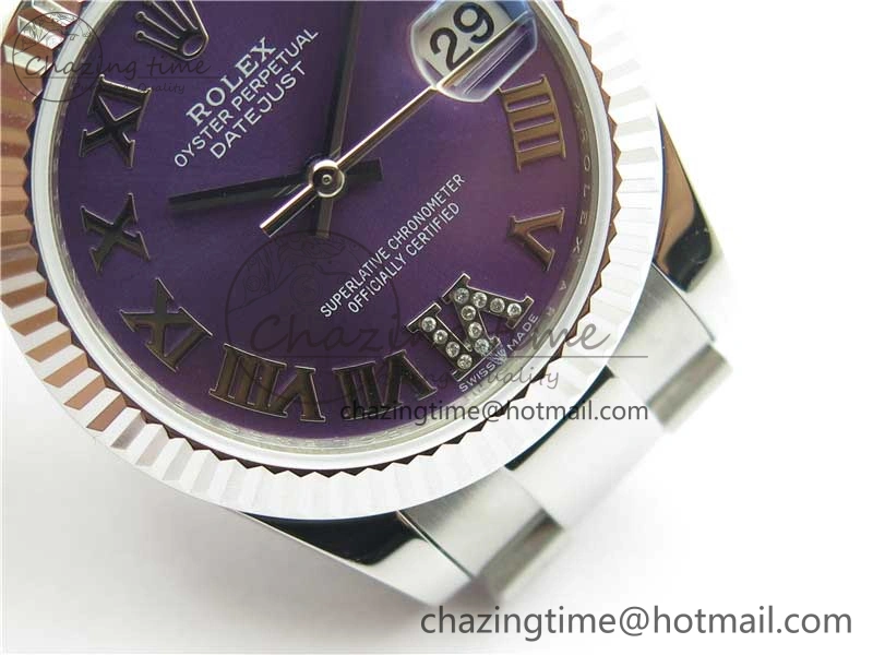 Datejust 31mm 278271 SS BP Maker Best Edition Purple Roman Dial on Oyster Bracelet
