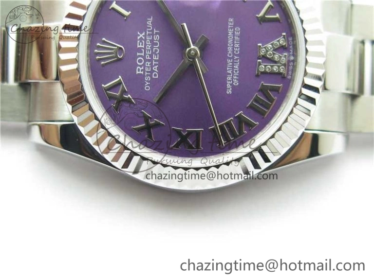 Datejust 31mm 278271 SS BP Maker Best Edition Purple Roman Dial on Oyster Bracelet