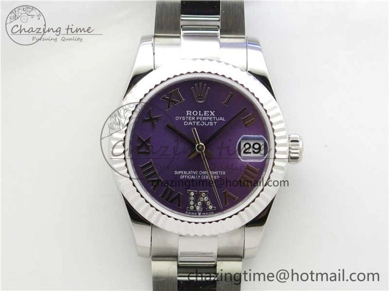 Datejust 31mm 278271 SS BP Maker Best Edition Purple Roman Dial on Oyster Bracelet