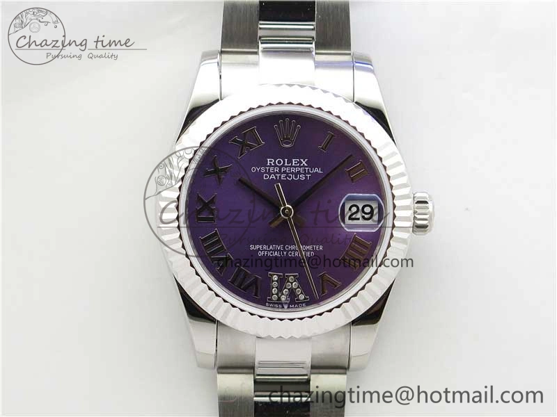 Datejust 31mm 278271 SS BP Maker Best Edition Purple Roman Dial on Oyster Bracelet