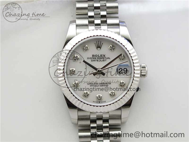 Datejust 31mm 278271 SS BP Maker Best Edition White MOP Crystal Dial on Jubilee Bracelet