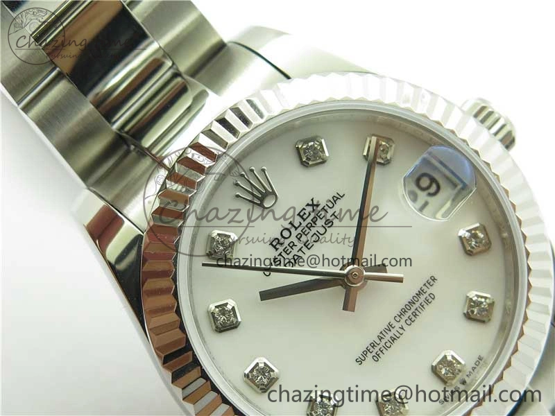 Datejust 31mm 278271 SS BP Maker Best Edition White MOP Crystal Dial on Oyster Bracelet