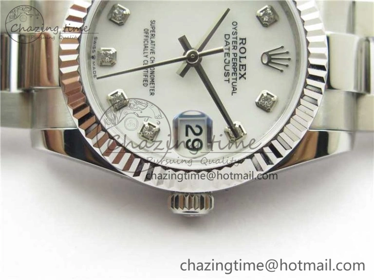 Datejust 31mm 278271 SS BP Maker Best Edition White MOP Crystal Dial on Oyster Bracelet