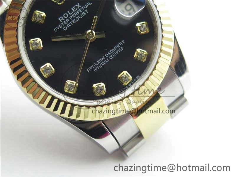 Datejust 31mm 278273 SS YG BP Maker Best Edition Black Diamonds Dial on SS YG Oyster Bracelet
