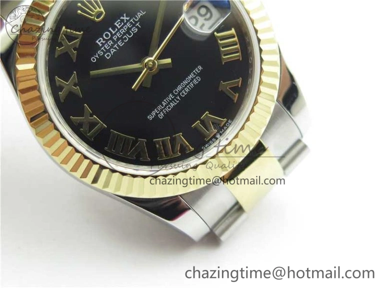 Datejust 31mm 278273 SS YG BP Maker Best Edition Black Roman Dial on SS YG Oyster Bracelet