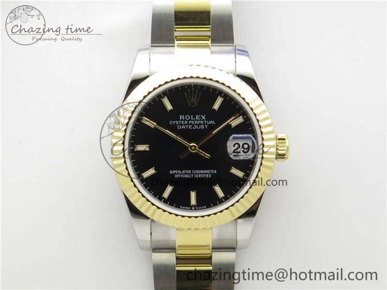 Datejust 31mm 278273 SS YG BP Maker Best Edition Black Sticks Markers Dial on SS YG Oyster Bracelet