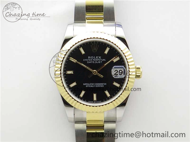 Datejust 31mm 278273 SS YG BP Maker Best Edition Black Sticks Markers Dial on SS YG Oyster Bracelet