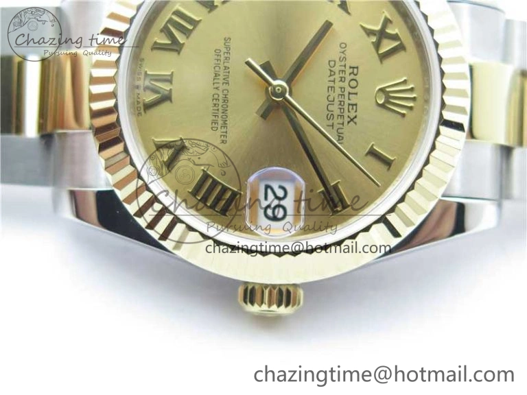 Datejust 31mm 278273 SS YG BP Maker Best Edition Gold Roman Dial on SS YG Oyster Bracelet