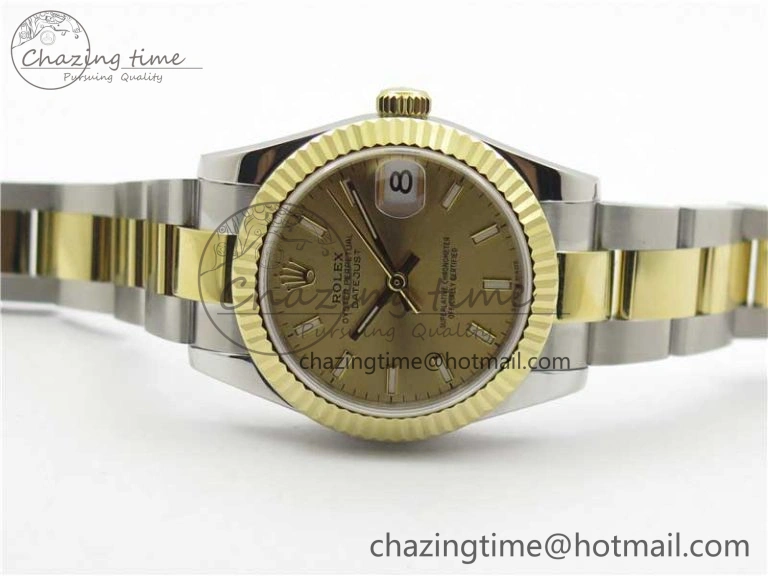 Datejust 31mm 278273 SS YG BP Maker Best Edition Gold Sticks Markers Dial on SS YG Oyster Bracelet