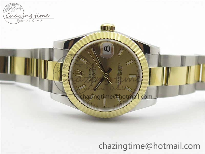 Datejust 31mm 278273 SS YG BP Maker Best Edition Gold Sticks Markers Dial on SS YG Oyster Bracelet