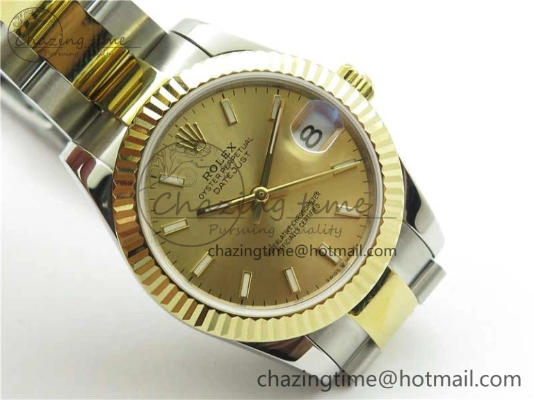 Datejust 31mm 278273 SS YG BP Maker Best Edition Gold Sticks Markers Dial on SS YG Oyster Bracelet