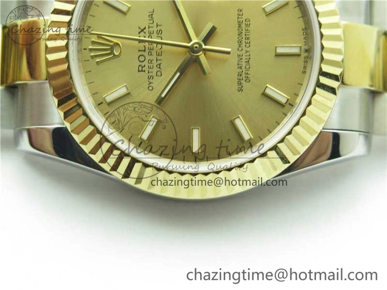 Datejust 31mm 278273 SS YG BP Maker Best Edition Gold Sticks Markers Dial on SS YG Oyster Bracelet
