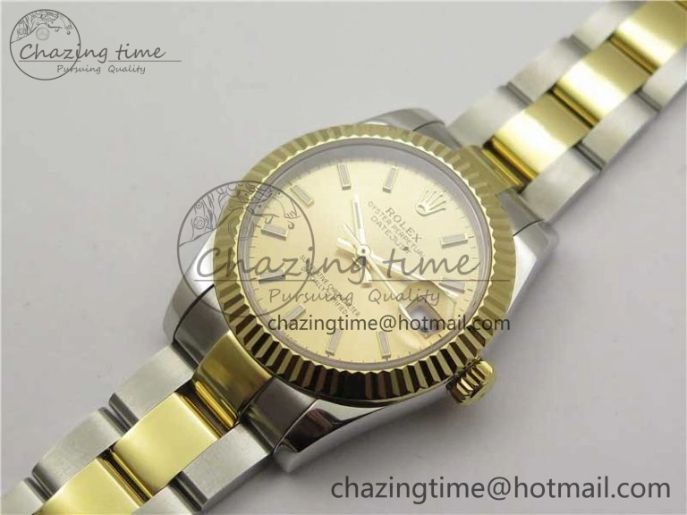 Datejust 31mm 278273 SS YG BP Maker Best Edition Gold Sticks Markers Dial on SS YG Oyster Bracelet