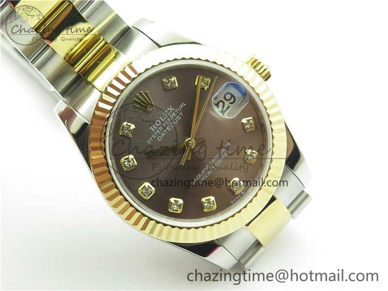 Datejust 31mm 278273 SS YG BP Maker Best Edition Gray Diamonds Dial on SS YG Oyster Bracelet