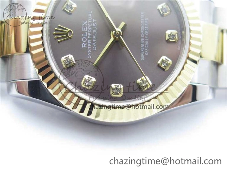Datejust 31mm 278273 SS YG BP Maker Best Edition Gray Diamonds Dial on SS YG Oyster Bracelet
