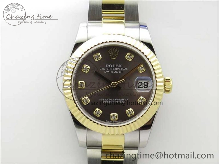 Datejust 31mm 278273 SS YG BP Maker Best Edition Gray Diamonds Dial on SS YG Oyster Bracelet