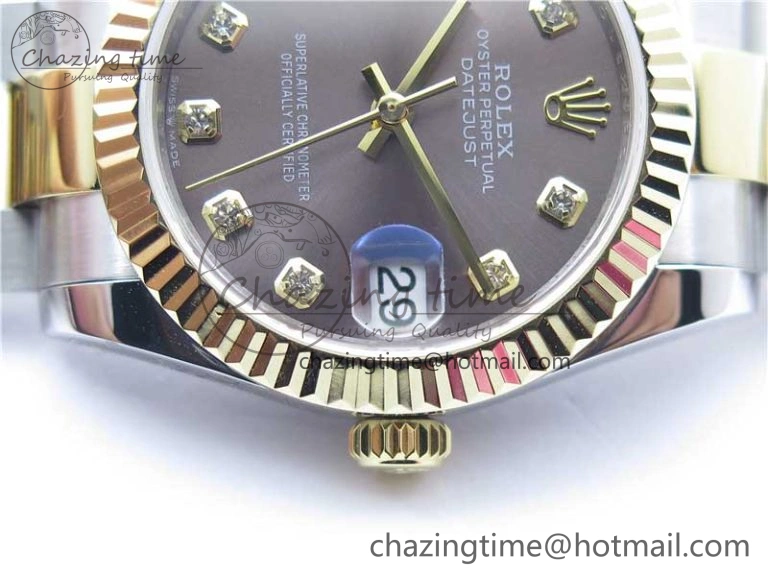 Datejust 31mm 278273 SS YG BP Maker Best Edition Gray Diamonds Dial on SS YG Oyster Bracelet