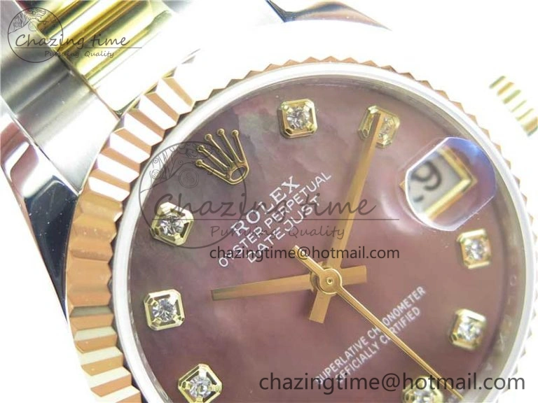 Datejust 31mm 278273 SS YG BP Maker Best Edition Gray MOP Diamonds Dial on SS YG Oyster Bracelet