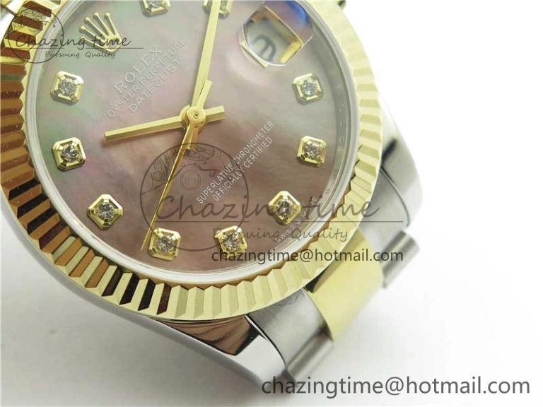 Datejust 31mm 278273 SS YG BP Maker Best Edition Gray MOP Diamonds Dial on SS YG Oyster Bracelet
